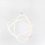 ثريا مودرن نحيفة دوائر LED، لون أبيض، طول 40 سم