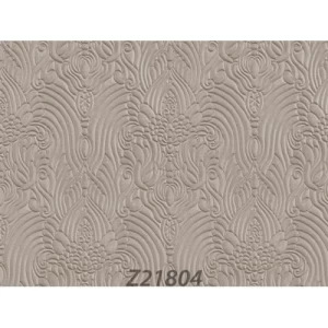 Patterned Wallpaper Gray on Brown, 10m Length x 1.06m Width, Model Z21804 | Balbaid Decor Company