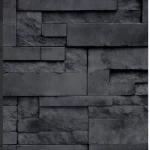 ورق حائط مودرن طول 10م، عرض 53 سم، لون اسود