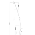 Street lighting Pole Length 12 meters, base 1500 mm, thickness 4 mm 