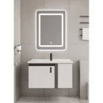 Aluminum Wall Hung 60×47 cm, with Mirrored Medicine Cabinet, White Color