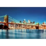 Wall mural for decor cities design, Size 366 cm × 254 cm, blue color