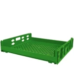 صندوق بلاستيك بولي ايثيلين للدجاج، أخضر اللون، مقاس 75×65×15 سم، رمز المنتج ARJTB