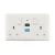 13 Amp RCD Socket 2 Gang with DP Switch, White, 7x14cm | SPECTRA