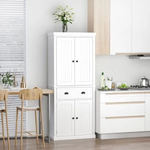 Kitchen Buffet and Storage Cabinet Size 185×76×40 cm White Color | Revvvd Factory