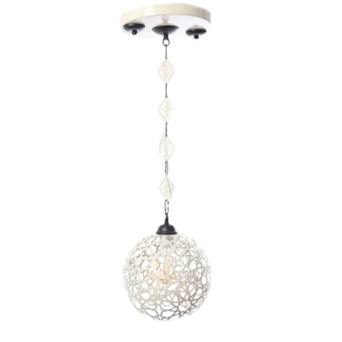 Single Ceiling Metal Pendant Creamy, 30x23 cm, 50 cm Wire | Matkel Store