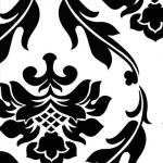 ورق جدران فينيل، تصميم نقشات، مقاس 10 م×53 سم، لون أسود منقوش مع أبيض 