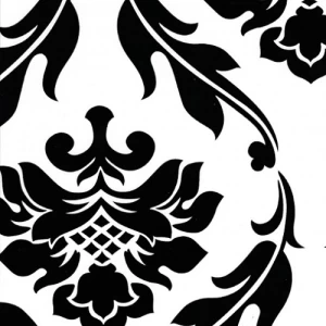 Vinyl Wallpaper Patterned Design 10 m x 53 cm Black with White | Luxury line