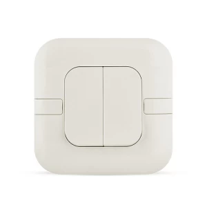 10 Amp 2 Gang Light Switch Wide Rocker, 7x7cm, White, 250V | Spectra