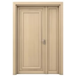 double door made of wood plastic composite (wpc), beige, size 160 × 235 cm, 6 cm thickness, model EXO7
