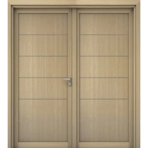 Premium Luxury Wooden Entrance Door Double 220×235 cm 6 cm Thickness Beige | YT-94670142