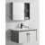 Hand Washbasin With Wooden Cabinet And Pharmacy With Mirror Size 80 cm, Gray White Color
