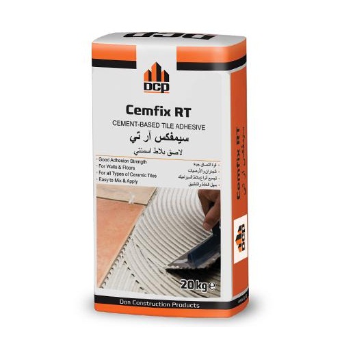 لاصق بلاط اسمنتي Cemfix RT كيس 20 كجم لون رمادي | شركة دي سي بي للمواد الإنشائية (DCP)