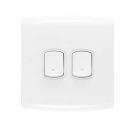 مفتاح كهرباء مزدوج 20 امبير  ألف الفنار مقاس 7×7 سم اللون ابيض 