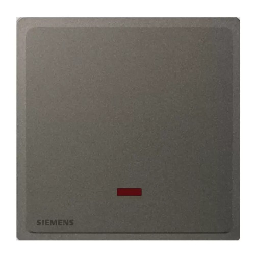20A 1 Gang Double Pole Switch with Neon Indicator, 86x86mm, Dark Gray, 250V | Siemens (Delta Arina)
