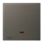 مفتاح مفرد 20 امبير ثنائي القطب مع مؤشر ضوئي (نيون)، رمادي داكن، 86×86 مم، 250 فولت، ماركة سيمنز (دلتا أرينا) 