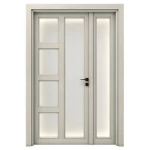 باب ثنائي خشبي بريميوم رمادي، مقاس 160 × 235 سم، رقم المنتج GPR07