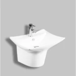 Hanging Ceramic Wash Basin, White Color, Size 40×40  cm