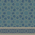 فرش مساجد صوف صناعي، ارتفاع خيط 12.5 ملم، لون أخضر، مزخرف، موديل الإخلاص