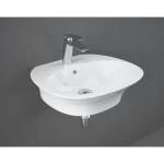 مغسلة افرنجي معلقة، مقاس 46×65×90 سم، بلون أبيض | راك للخزف