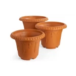 Plastic plant pot size 40x32 cm light brown color