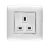 Electrical Switch socket 1g 13 Amp Alfanar Model  Omnia Size 7x7 Colour Silver with Chrome Ring