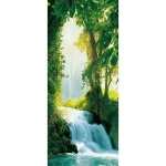 Mural image forest design, size 86×200cm, green color