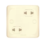 فيش كهرباء مزدوج بفتحتين أفقى  16  امبير براند الفنار موديل ميرا مقاس  7x7 لون البيج