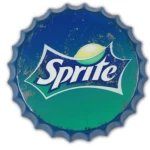 لوحة ديكور معدنية لون ازرق مع اخضر، مقاس 35 سم