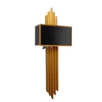 Modern Wall Chandelier, Golden and Black Color, 95 cm Length, 36 cm Width