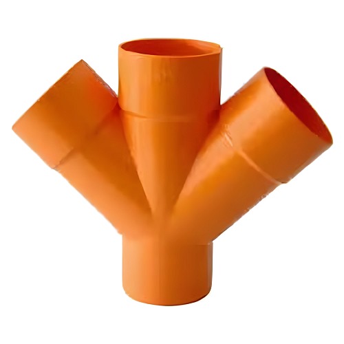 UPVC Double Y Tee 110 mm Diameter, 260 mm Length, Orange | Cosmoplast