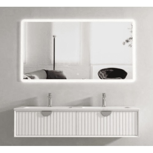مغسلة حوضين سطح رخام 70×120 سم، لون أبيض مع دولاب خشب | المهيدب للأدوات الصحية والسيراميك
