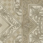 ورق جدران فينيل، تصميم نقشات، مقاس 15.6 م×100 سم، لون بيج مع ذهبي وبني