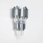 Wall Lamp, Silver, 55 cm Height, 27 cm Width