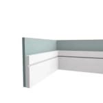 White PU Foam Side Skirting, 2.44 m Length, 17.5 cm Height, 2.5 cm Thickness | Zakharef Factory 