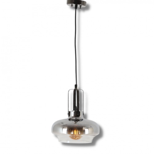Single Black-Silver Ceiling Pendant 30 cm, 100 cm Wire | Matkel Store
