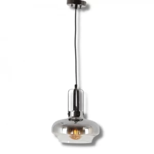 Single Black-Silver Ceiling Pendant 30 cm, 100 cm Wire | Matkel Store