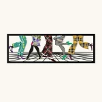 ديكور حائطي معدني، مقاس 31×95 سم، الوان متعددة 