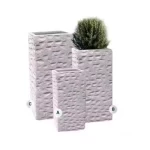 حوض زرع زينة فايبر جلاس ، شكل مربع ، أبيض ، أبعاد 60×28×28 سم