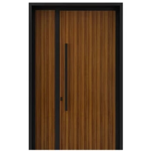 Aluminum Exterior Door Leak Proof, Black and Brown, Custom Size | AL-66