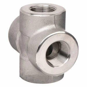 Metal Pipe Tee Stainless Steel 316 Cross 4 Slots 3/4 inch Silver | ARAB PROS COMPANY
