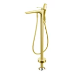 Automatic Freestanding Bath Mixer With Modern Handle, Shiny Gold Color