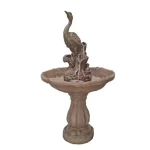 circular fiber fountain, brown color, size 57x57x99 cm, model number 21P0302