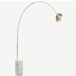 أباجورة أرضية بتصميم أنيق، لون كروم، مقاس 146×50×40 سم