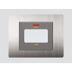 مفتاح سخان مفرد ارت دي ان اي E62، 20 أمبير، مقاس 7×7 سم، لون ستيل فضي