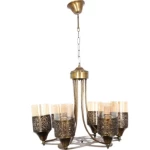 نجفة مودرن معدن، ارتفاع 40 سم، عرض 50 سم، لون ذهبي