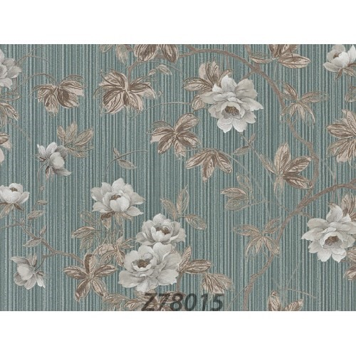 Wall Decoration Floral Design 10 m x 1.06 m Turquoise, Model 78015 | Balbaid Decor Company