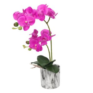Artificial Orchid Flower with Pot Size 49x20 cm Pink Color | 