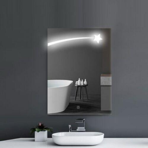 مرآة سيلفر مستطيلة 60 × 80 سم مع إضاءة LED باللمس، لون فضي | Silver