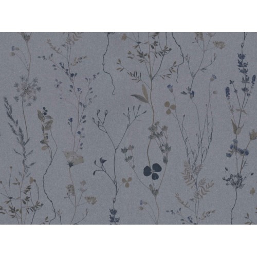 Leaf-patterned Wallpaper 0.53m x 10m Gray Color, Model 221341 | Balbaid Decor Company